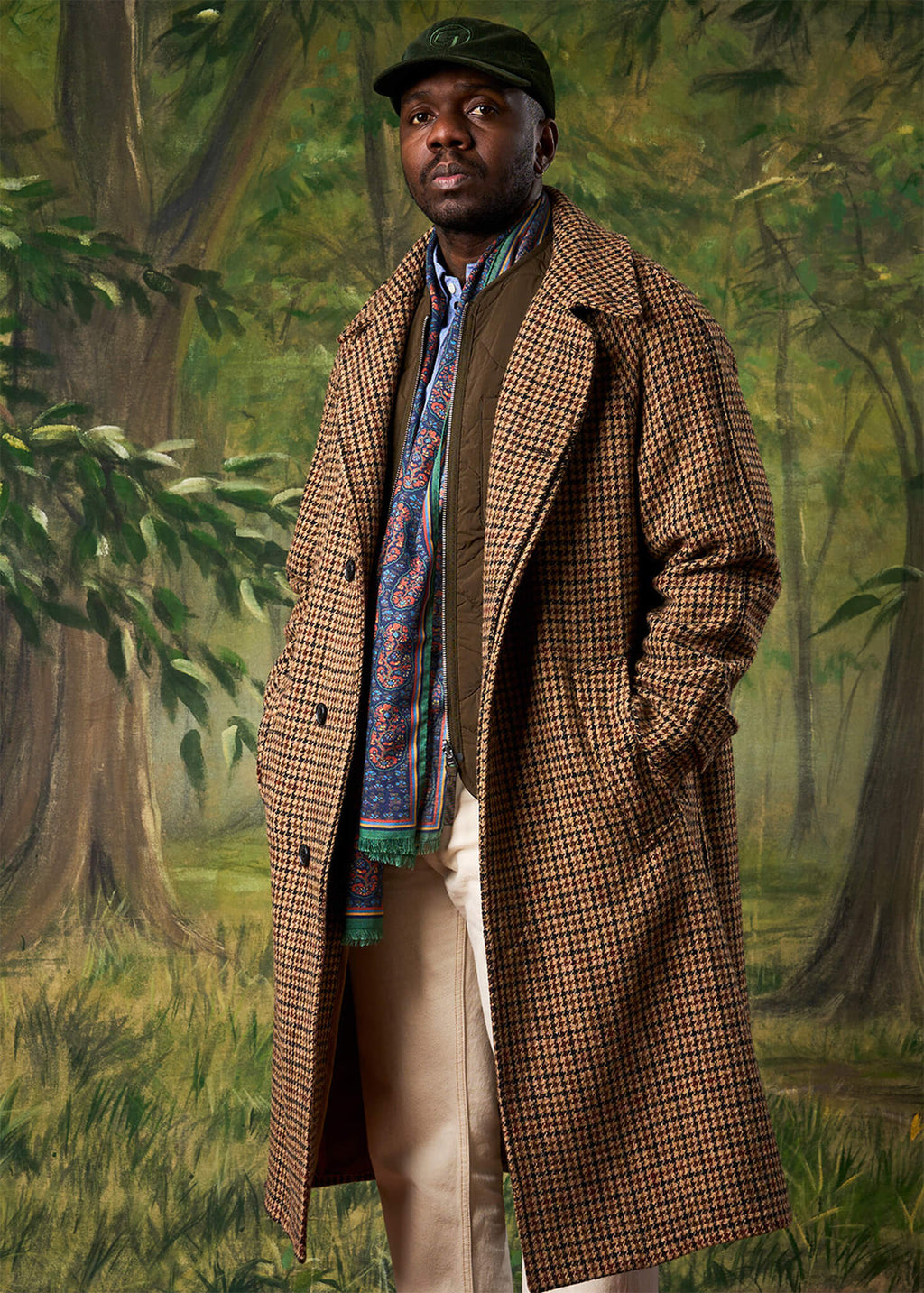 Hynes Harris tweed manteau brun-pas de poule brun