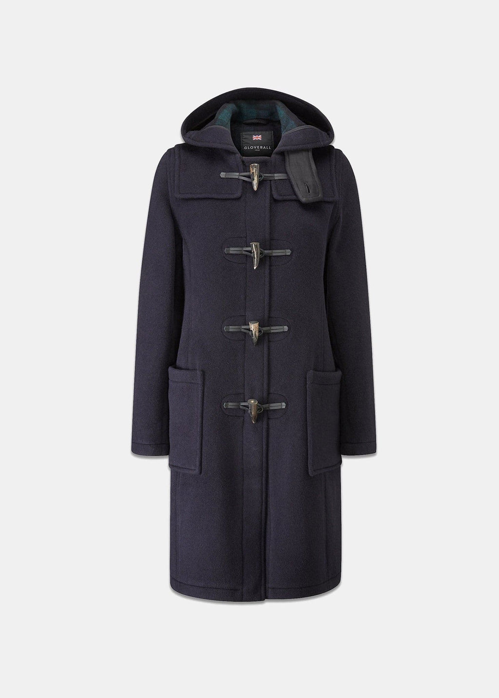 Women #39 s Long Slim Fit Morris Duffle Coat Navy Black Watch Gloverall Women #39 s Long Slim Fit Morris Duffle Coat Navy Black Watch Gloverall