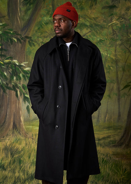 Men's Hynes Coat Black Gloverall – Gloverall - Main Image