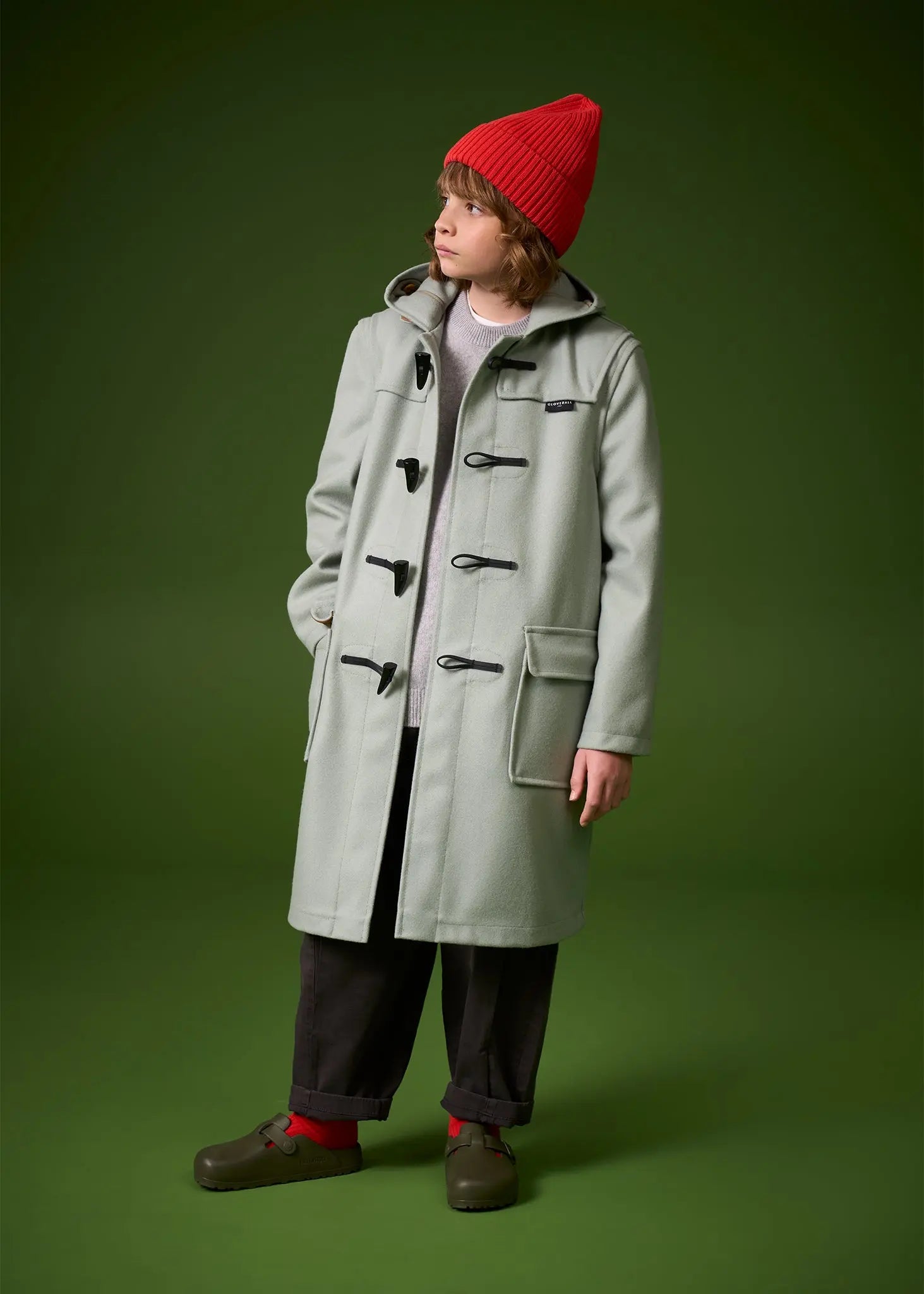 Melton Wool Duffle Coat Sage
