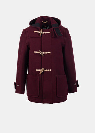Classic Mid Length Duffle Coat Burgundy Gloverall