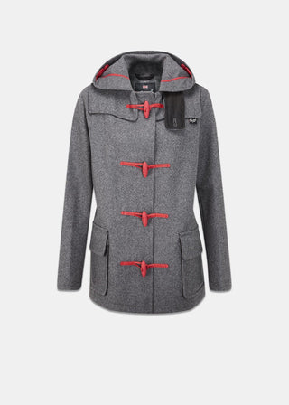 Women's Red Leather Duffle Grey Gloverall