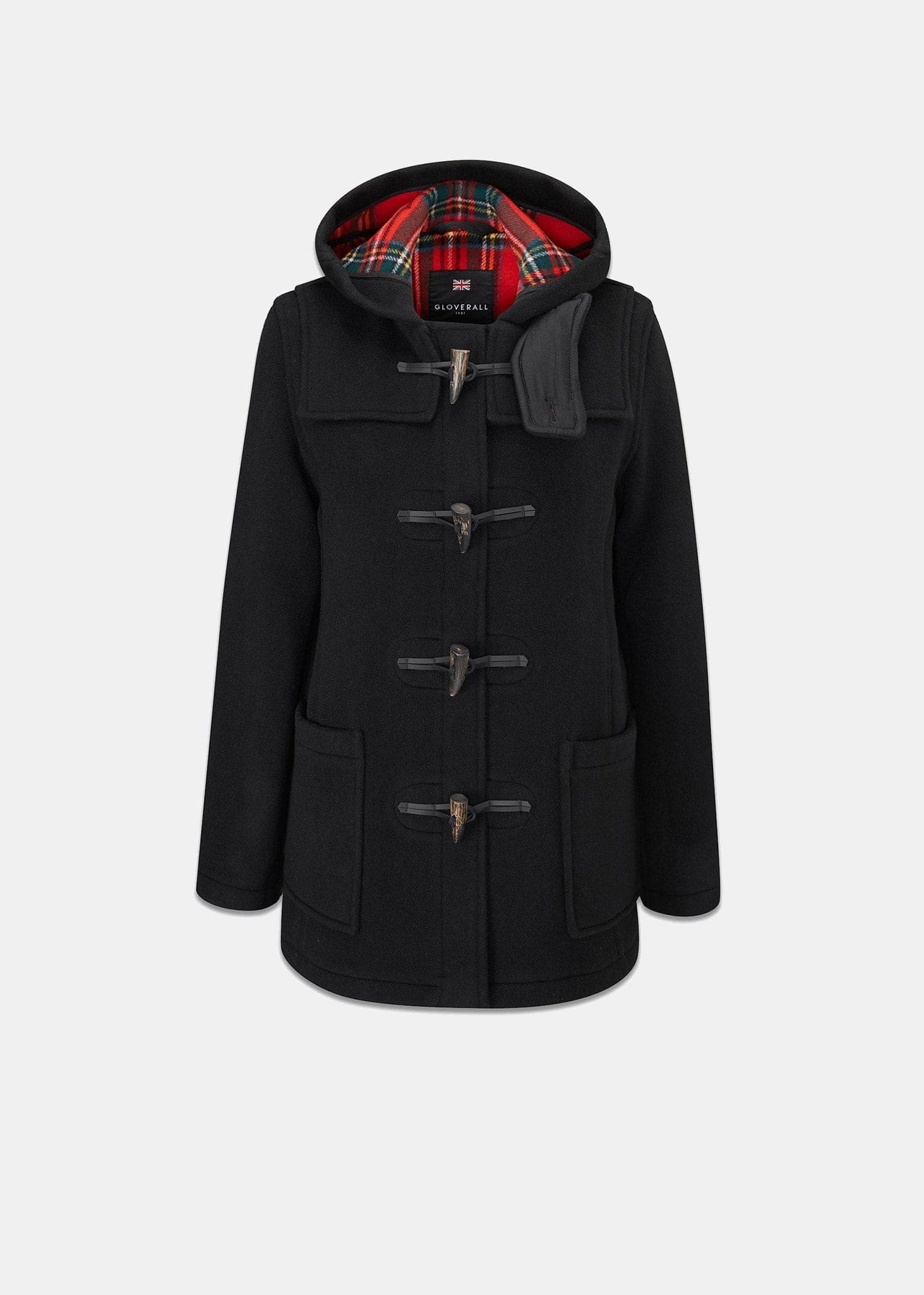 Women's Short Slim Fit Freda Duffle Coat Black Royal Stewart