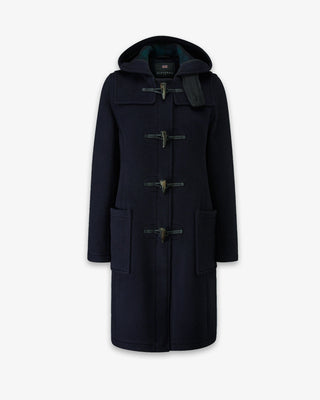 Women's Freda Long Slim Fit Duffle Coat Navy Black Watch