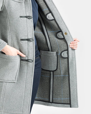 Women's Freda Long Slim Fit Duffle Coat Silver Prince of Wales by Gloverall
