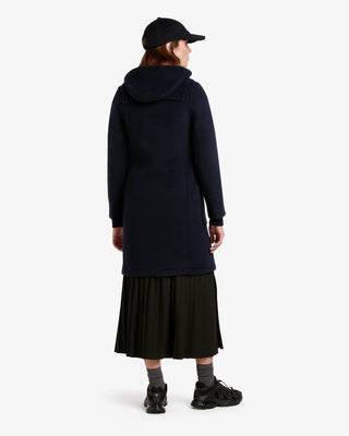 Women's Freda Long Slim Fit Duffle Coat Navy Black Watch by Gloverall