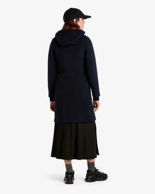 Women's Freda Long Slim Fit Duffle Coat Navy Black Watch by Gloverall