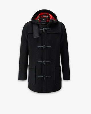 Men's Morris Mid-Length Duffle Coat Black Royal Stewart