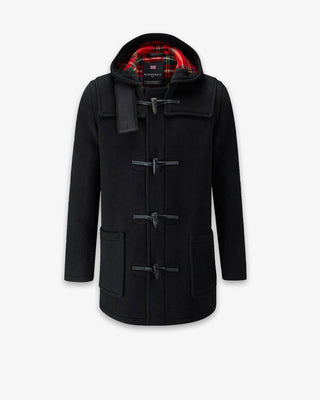 Men's Morris Mid-Length Duffle Coat Black Royal Stewart by Gloverall