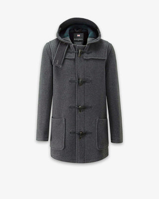 Men's Morris Mid-Length Duffle Coat Grey Black Watch