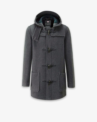 Men's Morris Mid-Length Duffle Coat Grey Black Watch by Gloverall