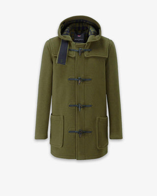 Men's Morris Mid-Length Duffle Coat Loden Check