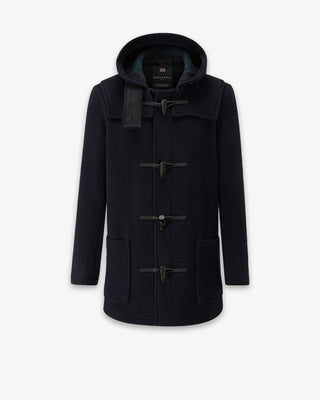 Men's Morris Mid-Length Duffle Coat Navy Black Watch by Gloverall