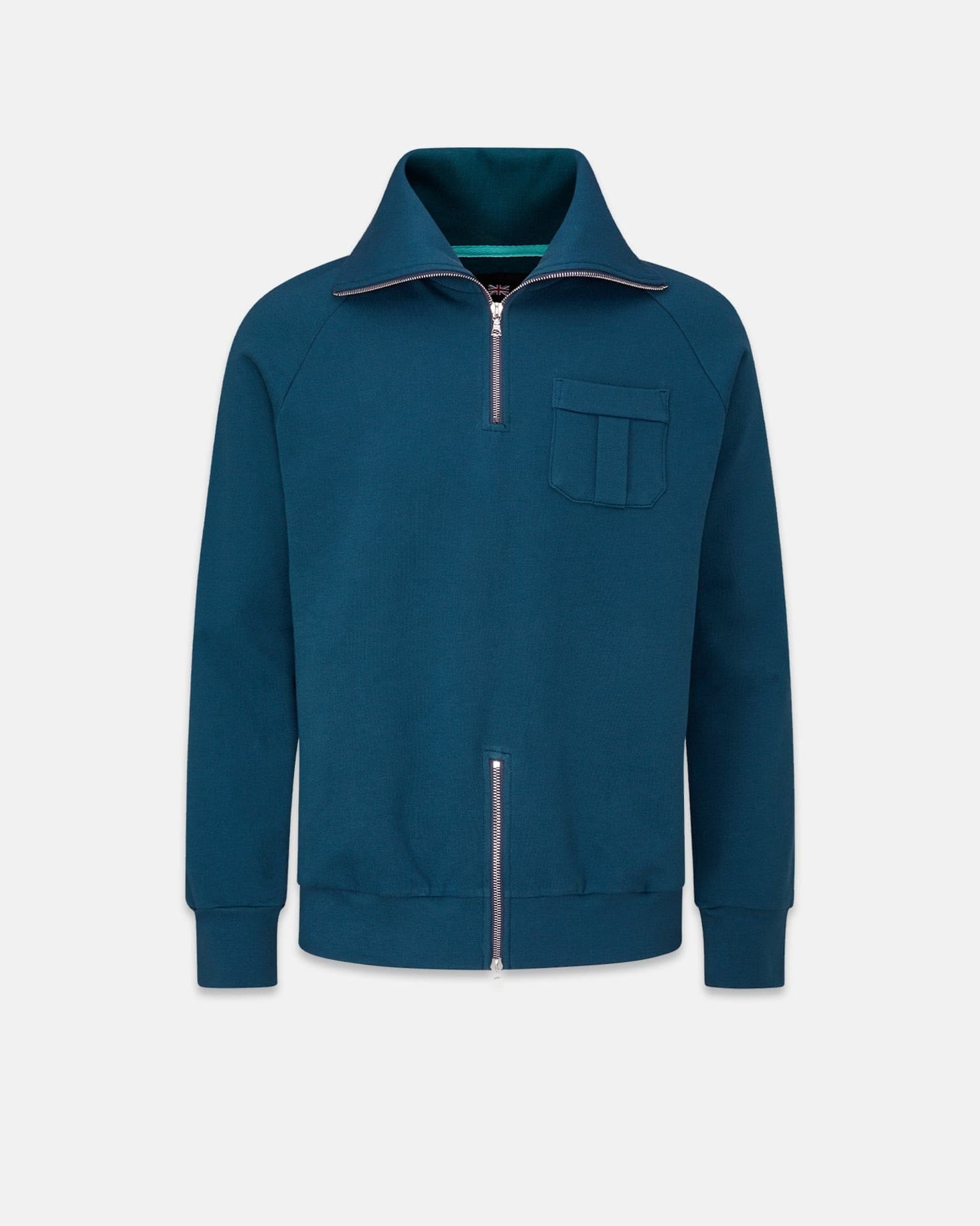 Military Zip Sweatshirt Petrol