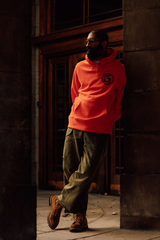 Unisex 'G' Print Hoodie Orange