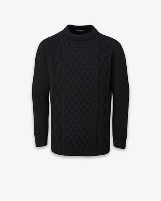 Men's Aran Jumper Black