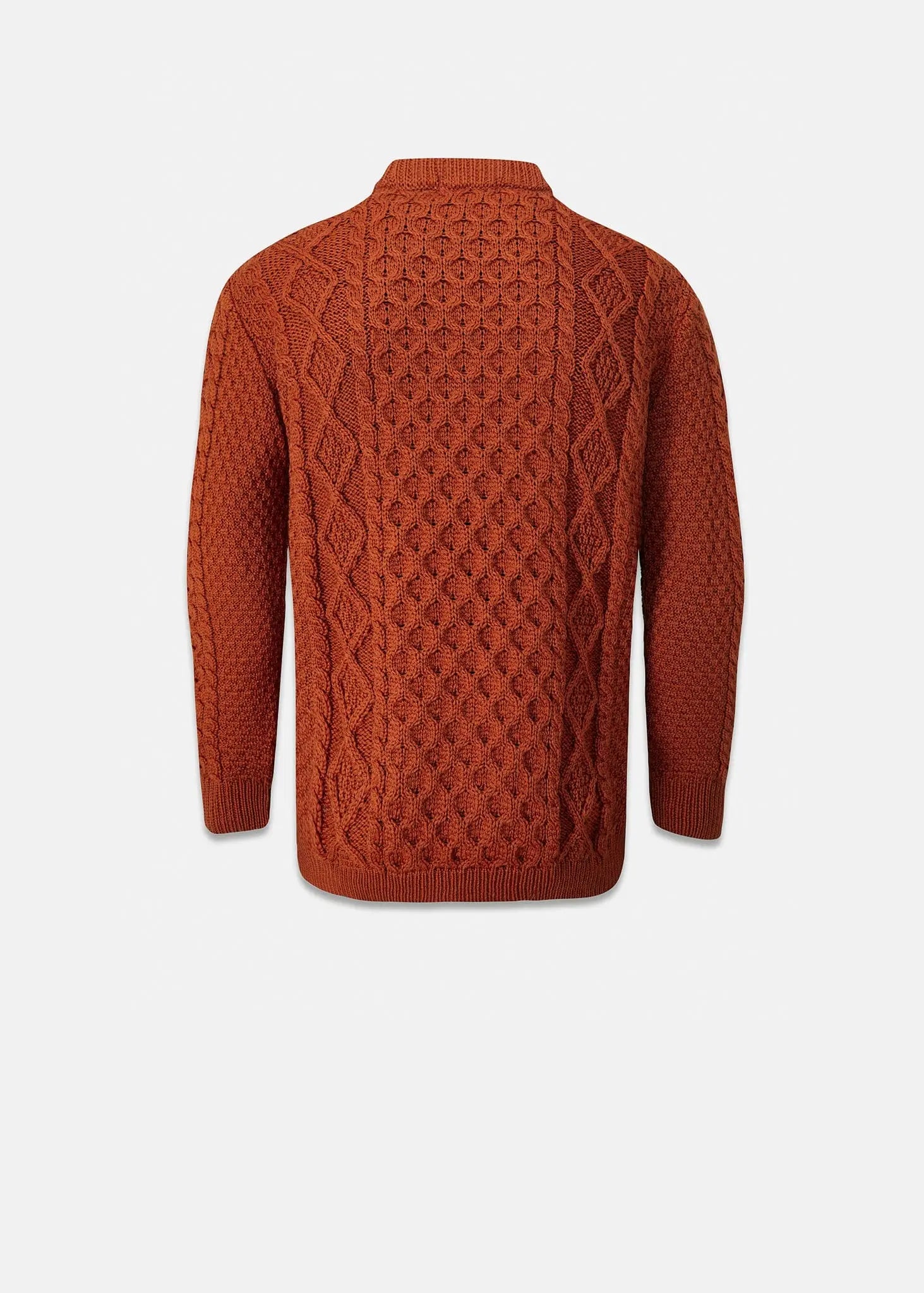 Men's Aran Jumper Burnt Orange