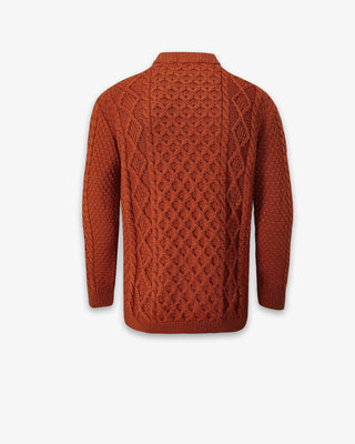 Men's Aran Jumper Burnt Orange