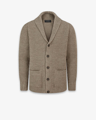 Men's Shawl Collar Cardigan Mushroom