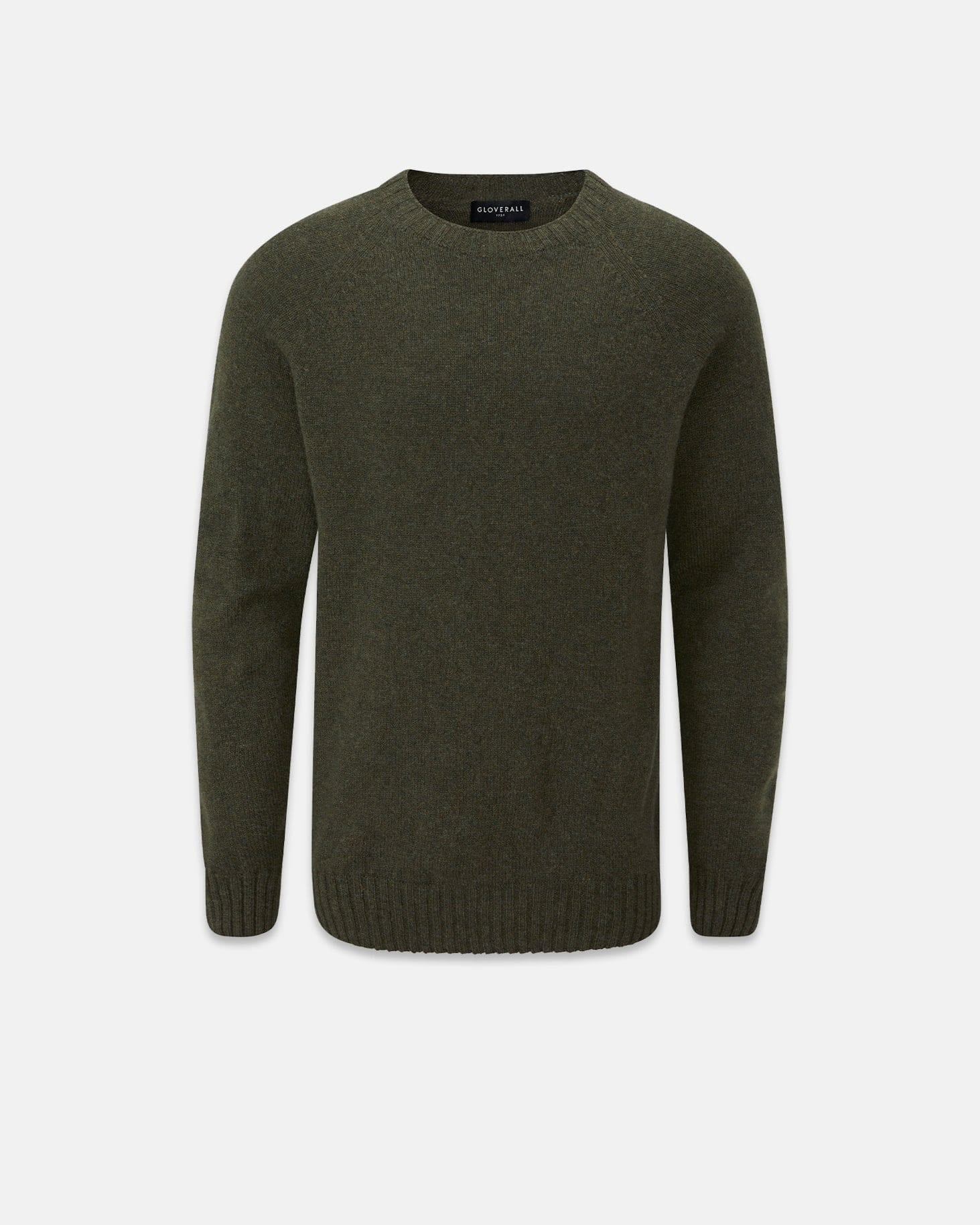 Henley Lambswool Jumper Olive Green