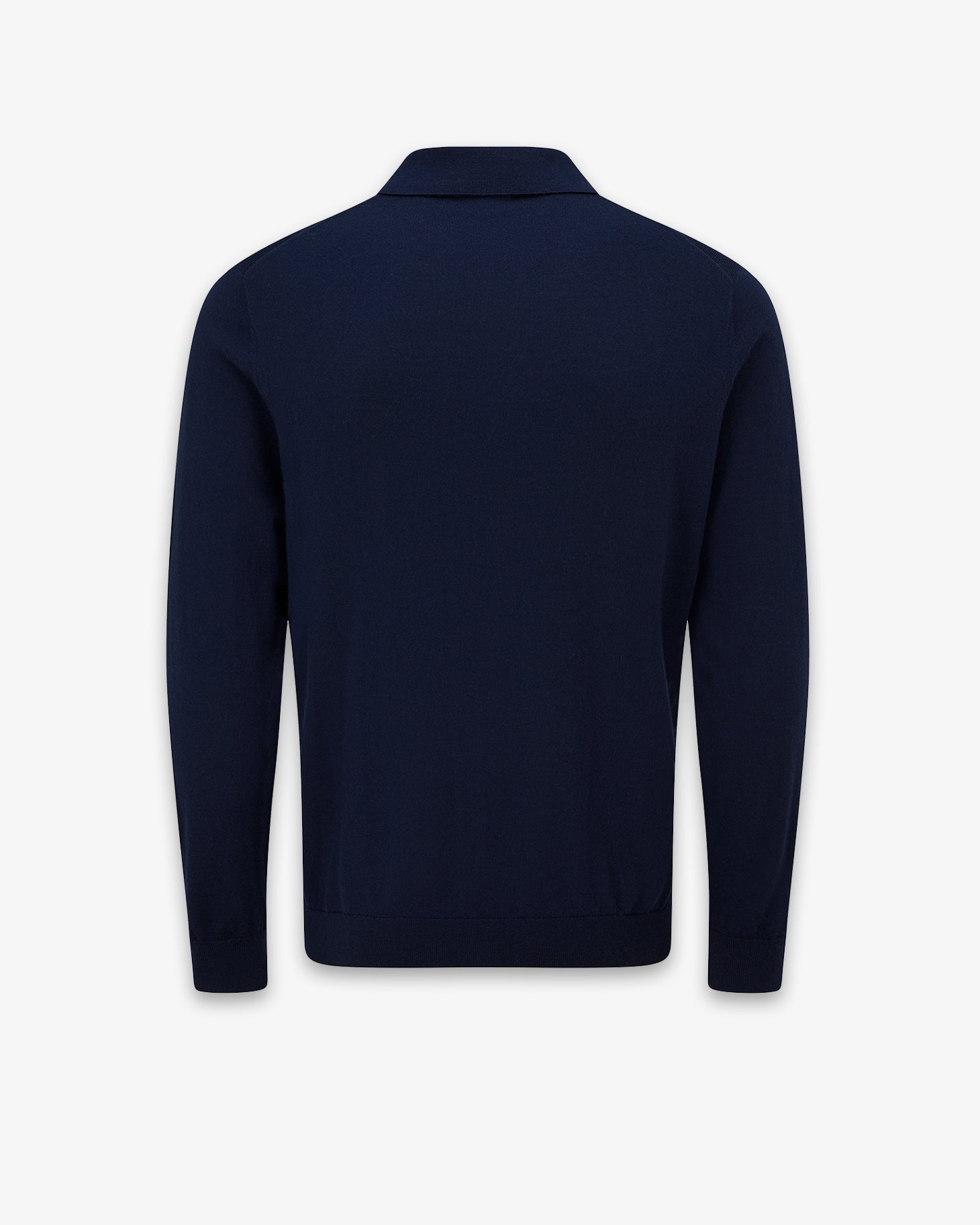 Men's Long Sleeve Knitted Polo Shirt Navy | Gloverall