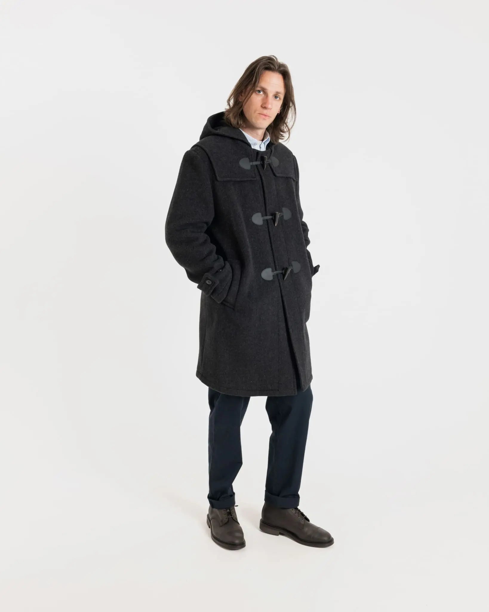 Men's Drake Duffle Coat Charcoal Gloverall – Gloverall