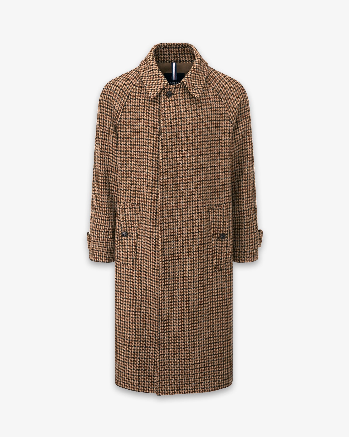 Men's Hynes Harris Tweed® Overcoat Brown Houndstooth | Gloverall