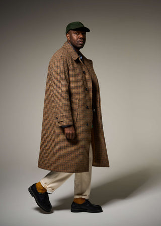 Men's Hynes Harris Tweed® Overcoat Brown Houndstooth