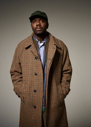 Men's Hynes Harris Tweed® Overcoat Brown Houndstooth