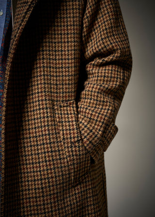 Hynes Harris Tweed Coat Brown Houndstooth Gloverall