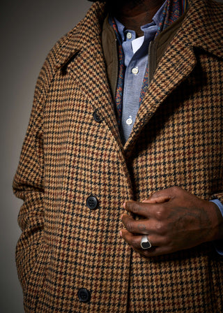 Men's Hynes Harris Tweed® Overcoat Brown Houndstooth