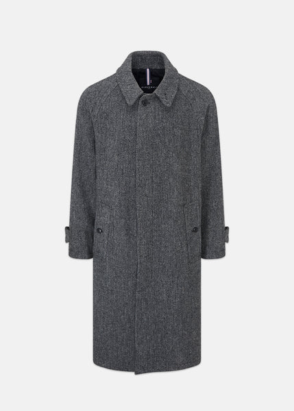 Men's Hynes Harris Tweed Coat Charcoal Herringbone - Gloverall