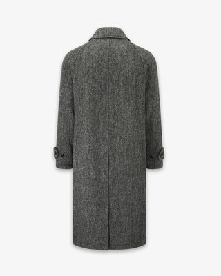 Men's Hynes Harris Tweed® Overcoat Charcoal Herringbone