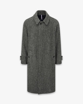 Men's Hynes Harris Tweed® Overcoat Charcoal Herringbone