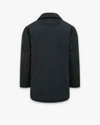Men's Gloverall x Norbit Reversible Dufflewool Peacoat in Black, onion quilted side, back, by Gloverall