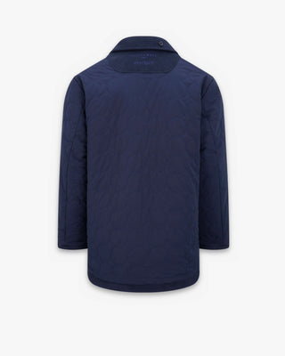 Men's Gloverall x Norbit Reversible Dufflewool Peacoat in Dark Navy, onion quilted side, back, by Gloverall