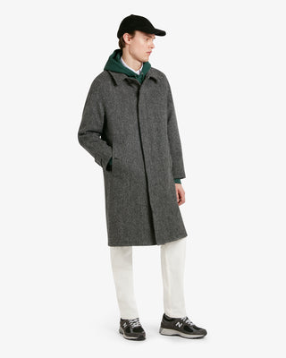 Men's Hynes Harris Tweed® Overcoat Charcoal Herringbone by Gloverall