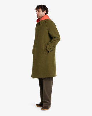 Men's Hynes Wool Overcoat in Olive Green by Gloverall