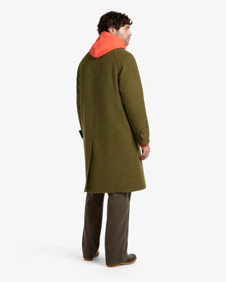 Men's Hynes Wool Overcoat in Olive Green by Gloverall