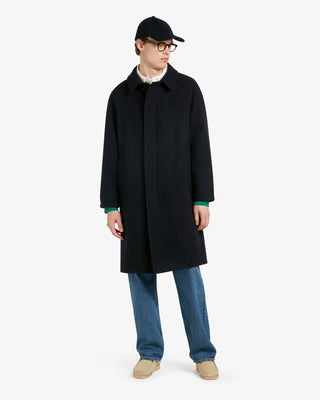 Men's Hynes Wool Overcoat in Navy by Gloverall