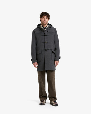Men's Morris Duffle Coat Grey Black Watch