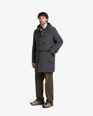 Men's Morris Duffle Coat Grey Black Watch
