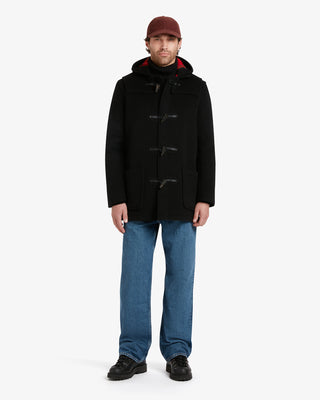 Men's Morris Mid-Length Duffle Coat Black Royal Stewart by Gloverall