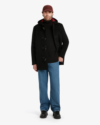 Men's Morris Mid-Length Duffle Coat Black Royal Stewart by Gloverall