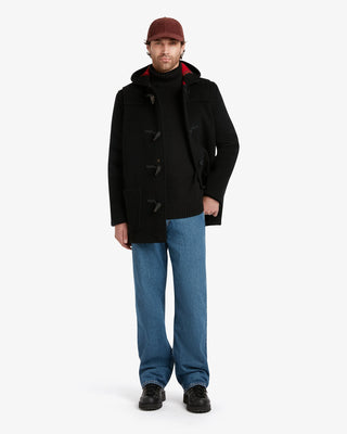 Men's Morris Mid-Length Duffle Coat Black Royal Stewart by Gloverall