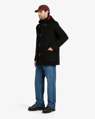 Men's Morris Mid-Length Duffle Coat Black Royal Stewart by Gloverall