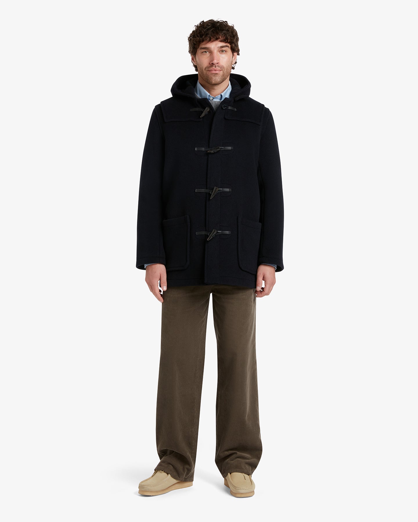 Morris Mid Length Duffle Coat Navy Watch