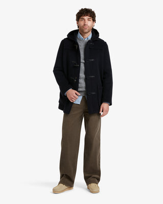 Men's Morris Mid-Length Duffle Coat Navy Black Watch by Gloverall