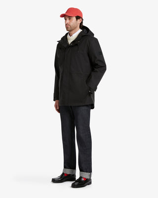Men's Sharpe Technical Hooded Parka Black by Gloverall