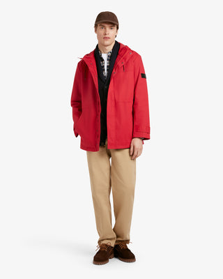 Men's Sharpe Technical Hooded Parka Red by Gloverall